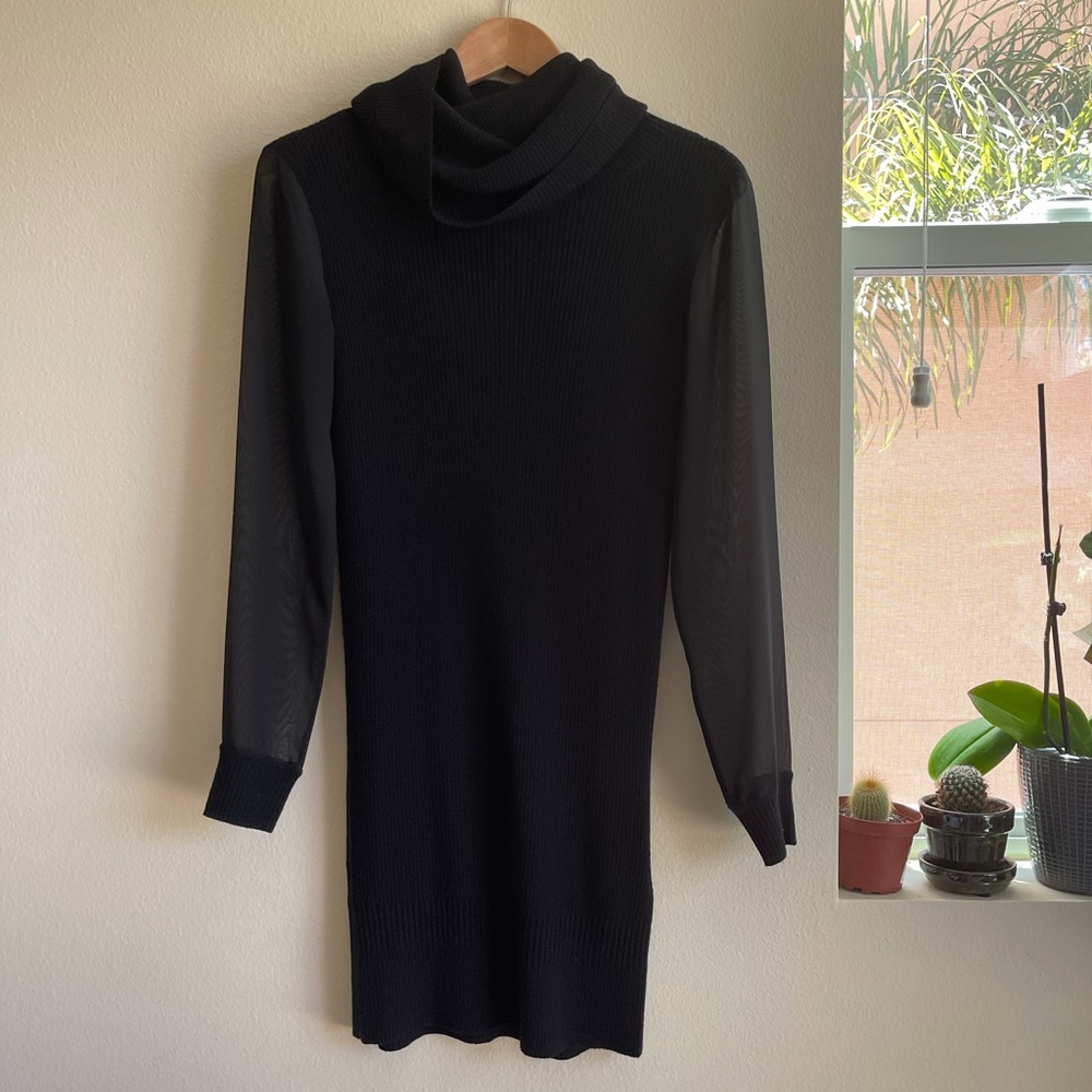 All Saints Wool / Cashmere Sheer Sleeve Mini Dress